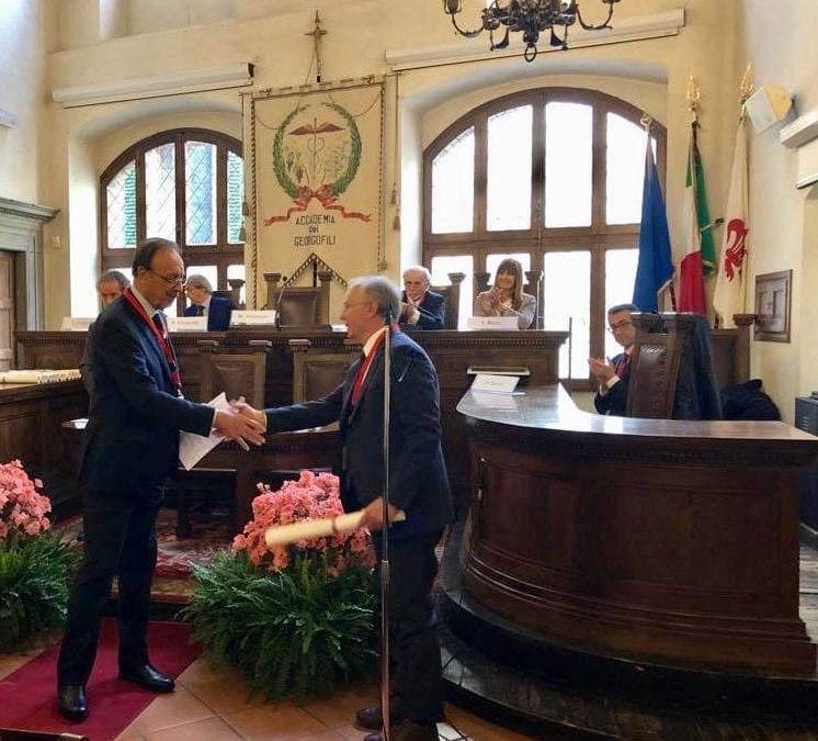 Il Presidente Cosimo Durante riceve il diploma di Accademico Aggregato dei Georgofili