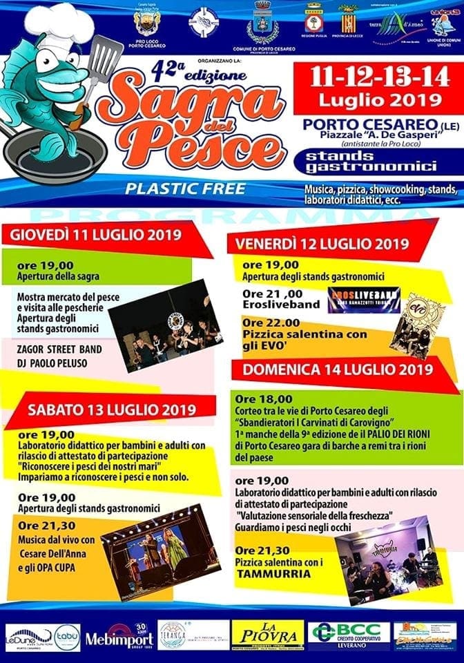 Sagra del pesce di Porto Cesareo - 42^ edizione - 11/14 luglio 2019